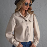 Casaco Lã Batida Feminino Curto