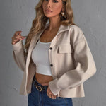 Casaco Lã Batida Feminino Curto