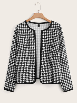 Casaco Feminino Plus Size Xadrez