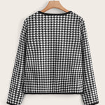 Casaco Feminino Plus Size Xadrez