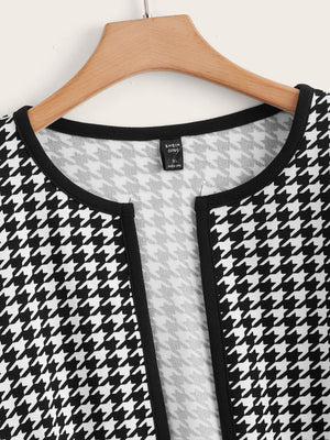 Casaco Feminino Plus Size Xadrez