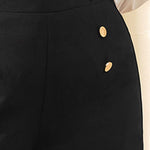 Frenchy Botões na frente Simples ocasional Short plus size