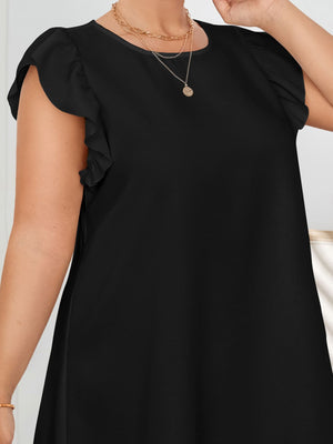 Vestido Plus Size Curto Estampa Lisa