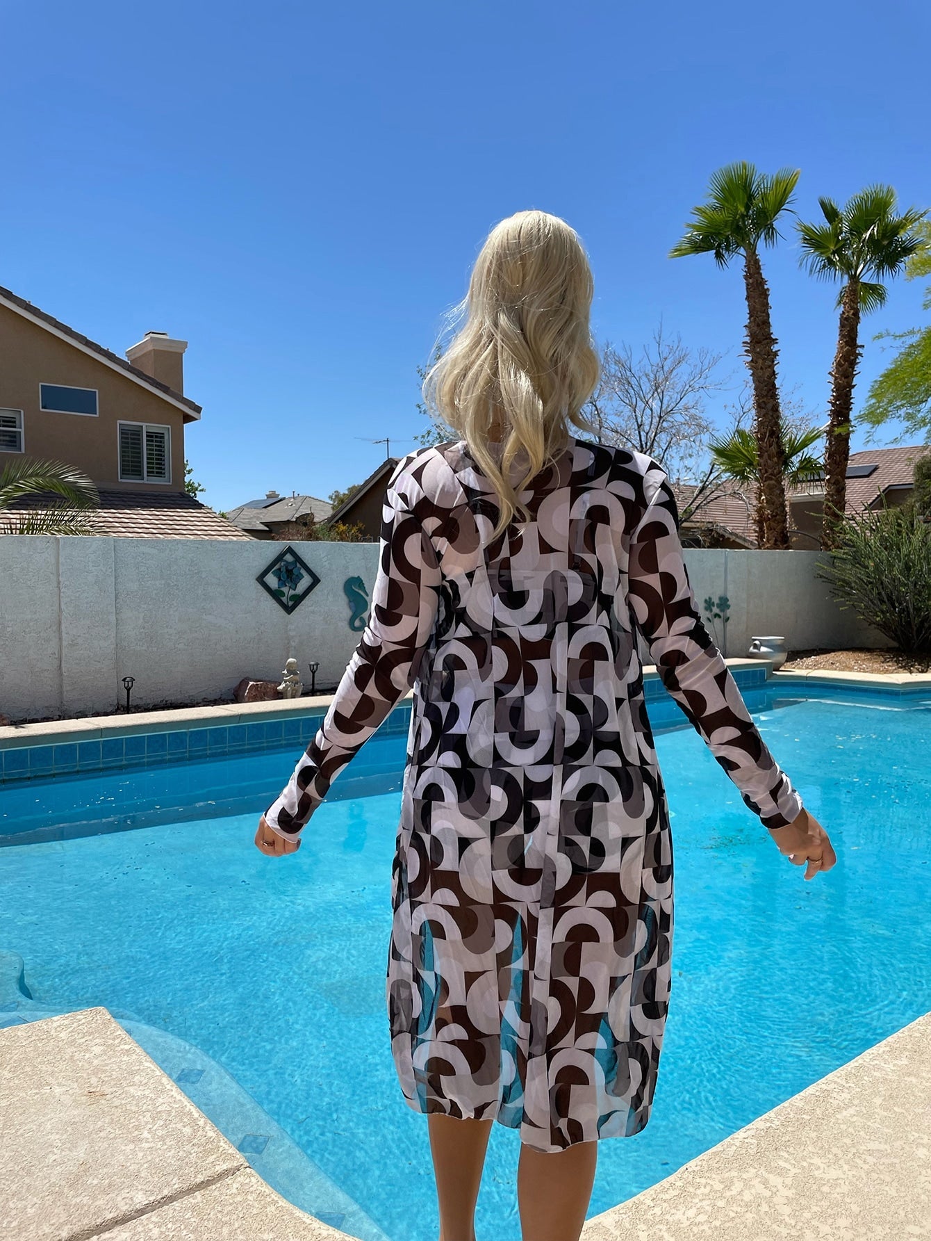 Biquíni + Saída de Praia Feminino Estampado