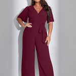 Macacão Feminino Plus Size Liso Elegante