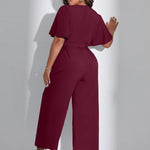 Macacão Feminino Plus Size Liso Elegante