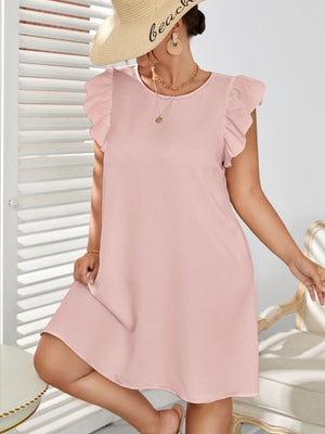 Vestido Plus Size Curto Estampa Lisa
