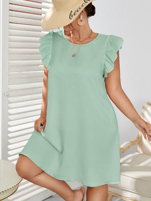 Vestido Plus Size Curto Estampa Lisa