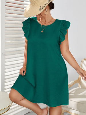 Vestido Plus Size Curto Estampa Lisa