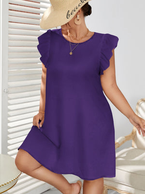 Vestido Plus Size Curto Estampa Lisa
