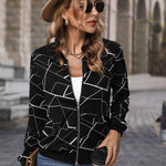 Jaqueta Bomber Feminina Estampa Geométrica