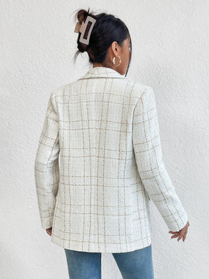 Blazer Feminino de Lã Xadrez