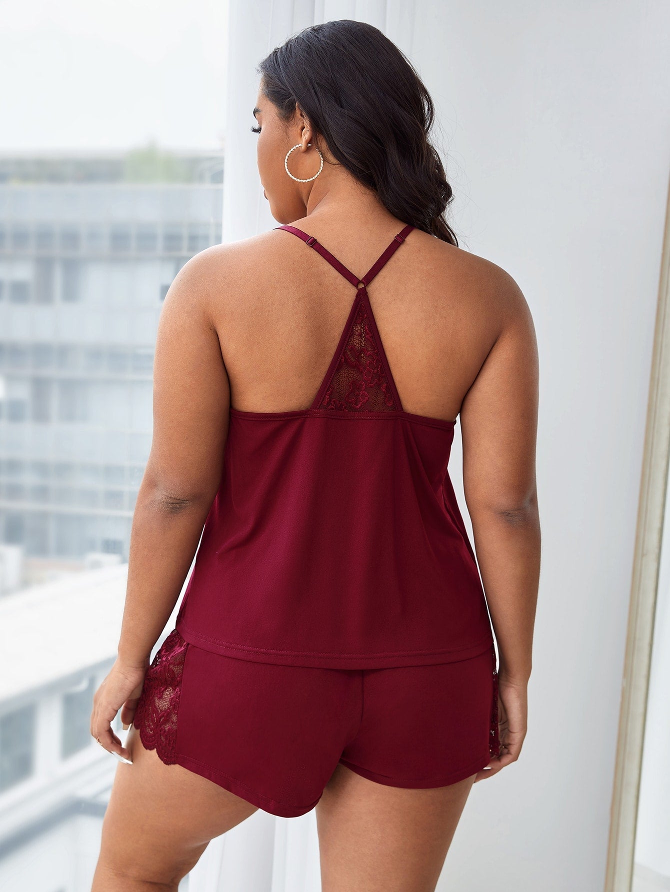 Pijama Feminino Plus Size Sensual Curto de Renda