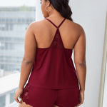 Pijama Feminino Plus Size Sensual Curto de Renda