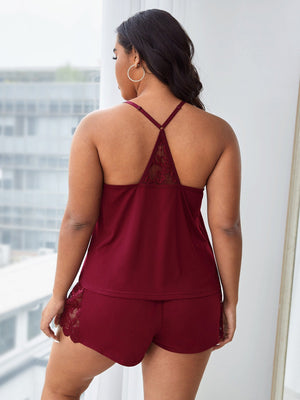 Pijama Feminino Plus Size Sensual Curto de Renda