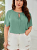 Blusa Plus Size Feminina Manga Raglan Elegante