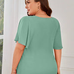 Blusa Plus Size Feminina Manga Raglan Elegante