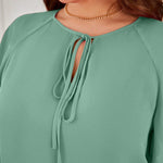 Blusa Plus Size Feminina Manga Raglan Elegante