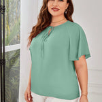 Blusa Plus Size Feminina Manga Raglan Elegante