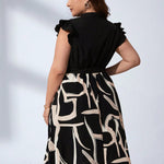 Vestido Feminino Plus Size Curto Mármore Decote V