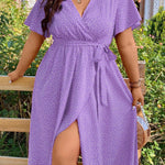 Vestido Midi Plus Size Feminino Poá Envelope
