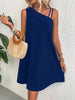 Vestido Curto Feminino Um Ombro Só Assimétrico