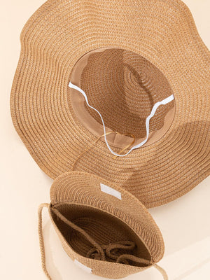 Conjunto de Chapéu de Praia e Bolsa Transversal