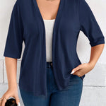 Casaco de Malha Feminino Meia Manga Plus Size