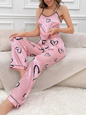 Pijama Feminino Longo de Seda Regatinha e Calça