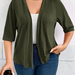 Casaco de Malha Feminino Meia Manga Plus Size