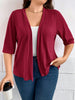 Casaco de Malha Feminino Meia Manga Plus Size