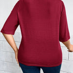 Casaco de Malha Feminino Meia Manga Plus Size