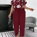 Conjunto Feminino Plus Size Manga Curta Calça Soltinha