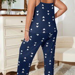 Pijama Longo Feminino Plus Size Soltinho Estampa Coração