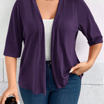 Casaco de Malha Feminino Meia Manga Plus Size