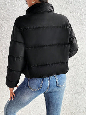 Jaqueta Puffer Feminina de Inverno Peluciada