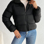 Jaqueta Puffer Feminina de Inverno Peluciada