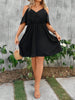 Vestido Curto Plus Size Feminino Regata Com Ombros Vazados
