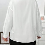Camisa Feminina de Alfaiataria Plus Size Manga Comprida