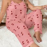 Pijama Longo Feminino Plus Size Soltinho Estampa Coração