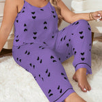 Pijama Longo Feminino Plus Size Soltinho Estampa Coração