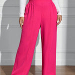 Calça Wide Leg Feminina Plus Size Lisa Soltinha