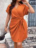 Vestido Plus Size Curto Envelope Laço Lateral