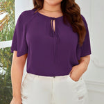 Blusa Plus Size Feminina Manga Raglan Elegante
