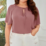 Blusa Plus Size Feminina Manga Raglan Elegante