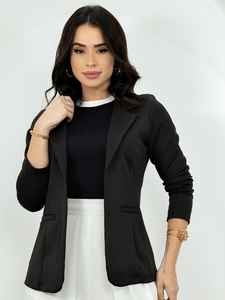 Blazer Feminino de Alfaiataria Social Acinturado