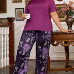 Pijama Longo Feminino Plus Size Florido