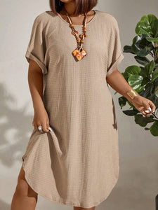 Vestido Midi Plus Size Soltinho Manga Morcego