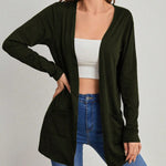 Casaco Cardigan Feminino Manga Longa com Bolso