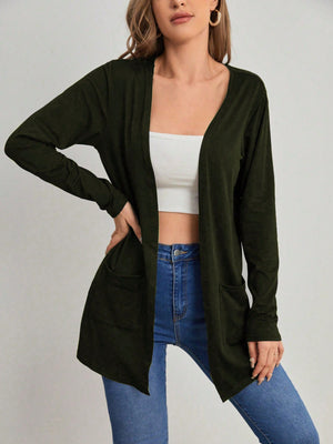 Casaco Cardigan Feminino Manga Longa com Bolso